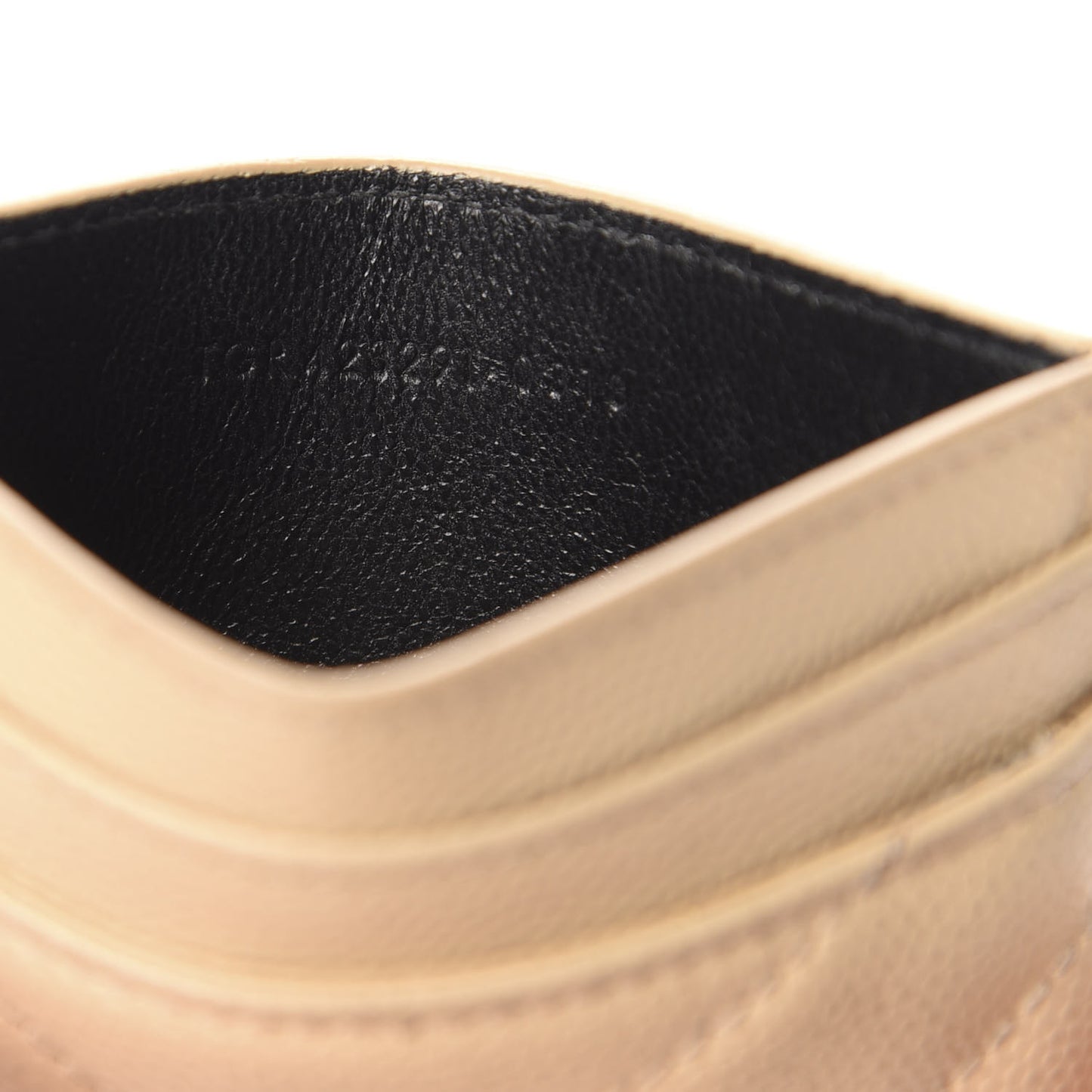 Grain De Poudre Matelasse Chevron Monogram Credit Card Case Nude Powder