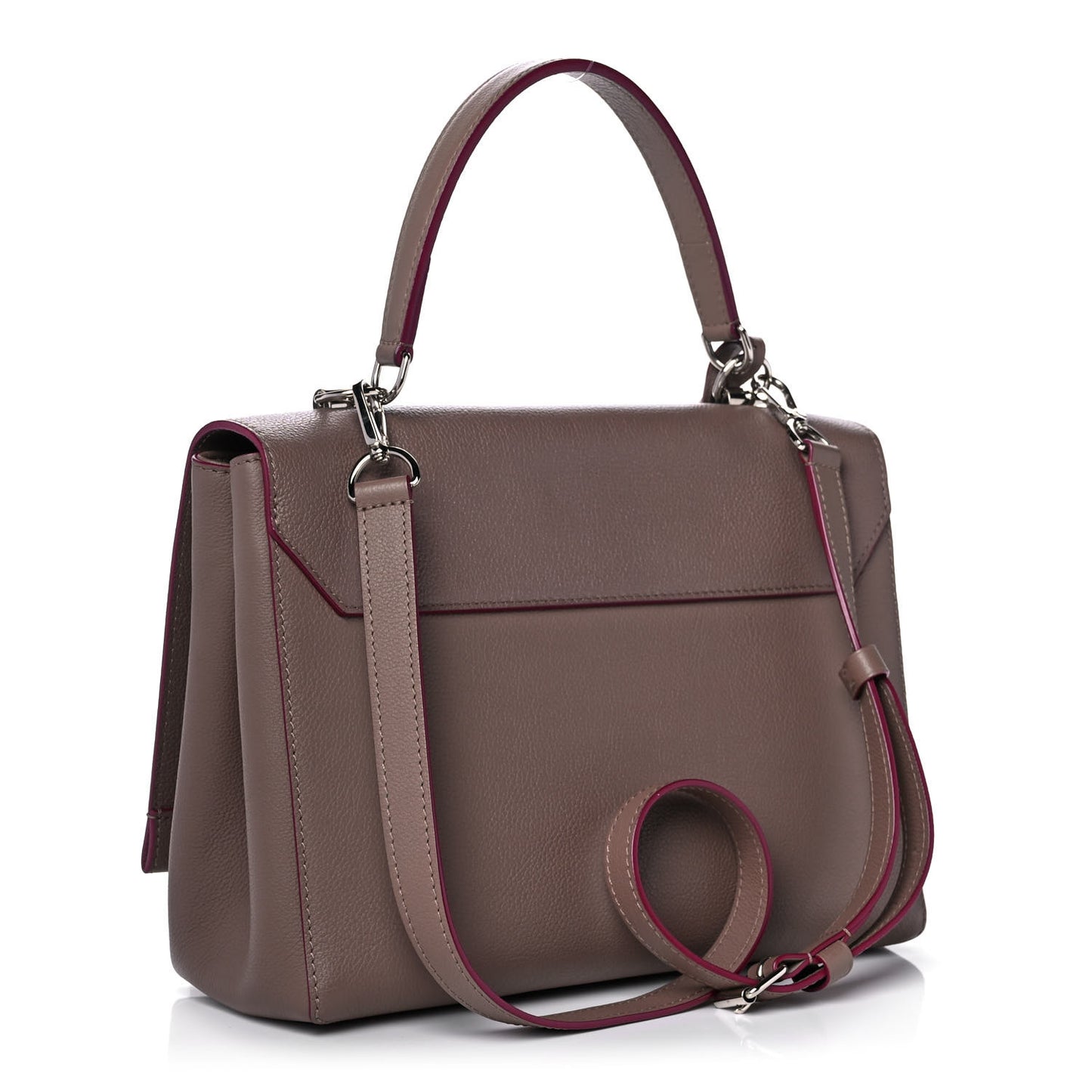 Soft Calfskin Lockme II Top Handle Taupe Glace