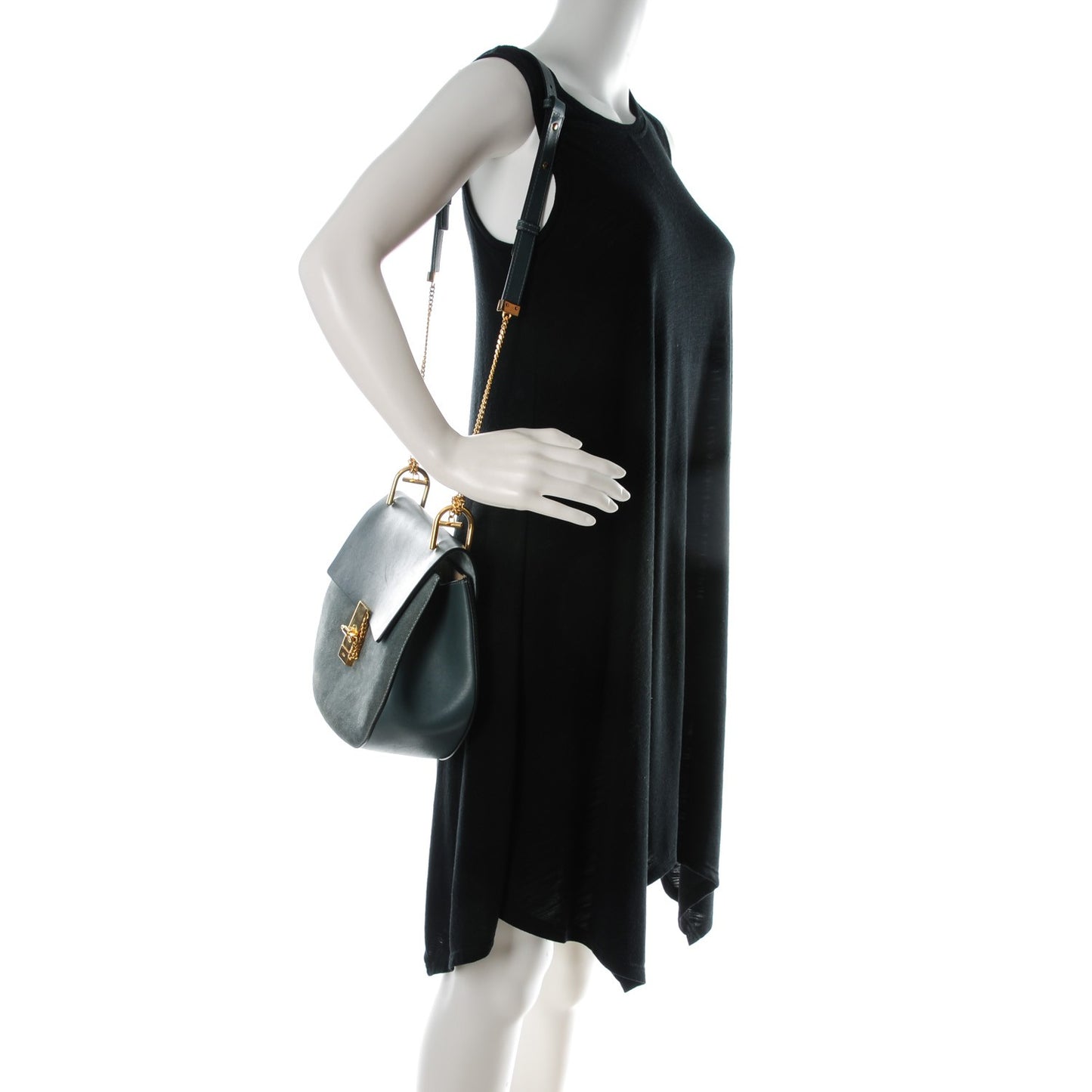 Suede Smooth Calfskin Medium Drew Shoulder Bag Cloudy Blue