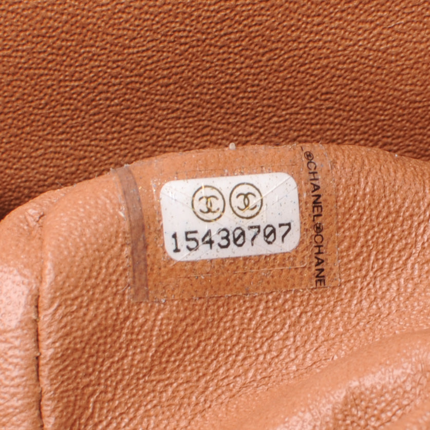 Caviar Quilted Jumbo Double Flap Light Brown