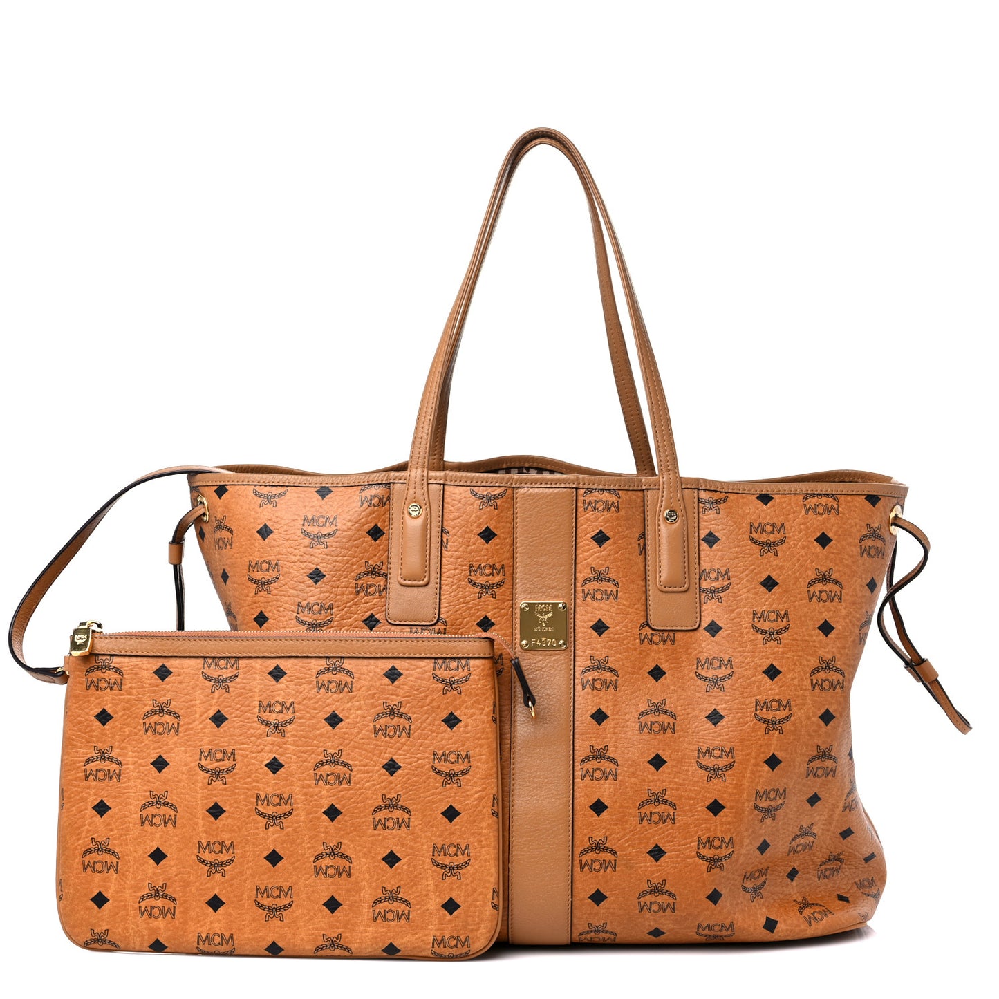 Visetos Large Liz Reversible Shopper Tote Cognac