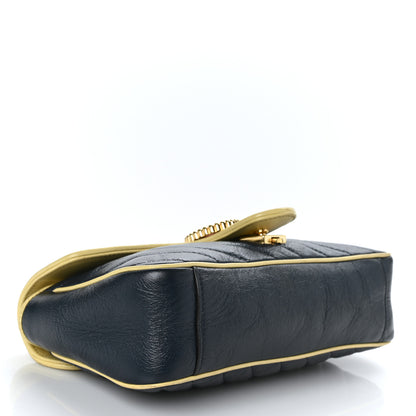 Gucci Azalea Calfskin Matelasse Diagonal Small Torchon GG Marmont Shoulder Bag Blue Agata New Cherry Red Butter 3 of 10