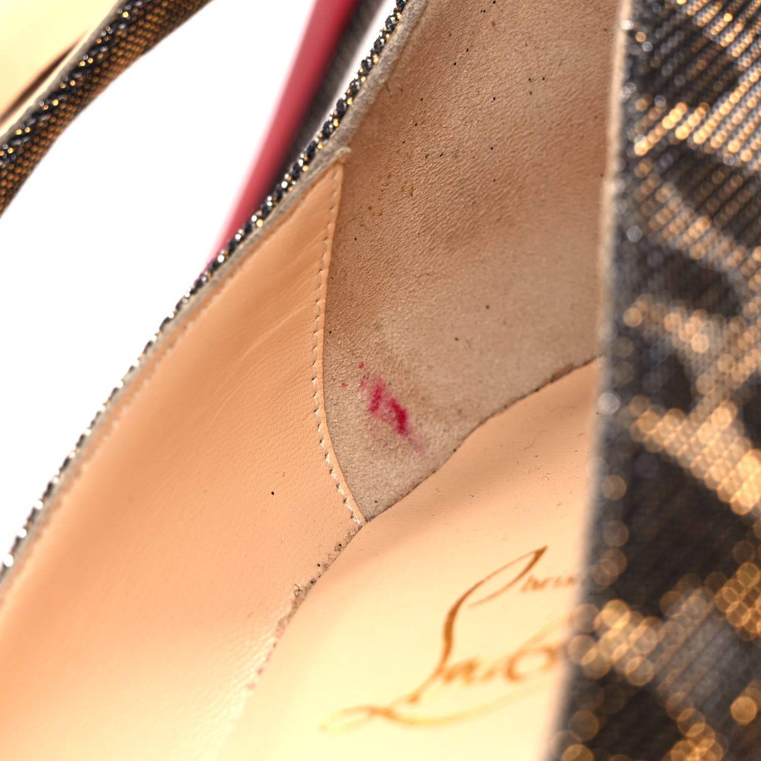 Christian Louboutin Lame Decollete 554 100 Pumps 39 Gold Silver 9 of 10