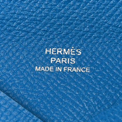 Hermes Epsom Calvi Card Case Bleu Zanzibar 6 of 7