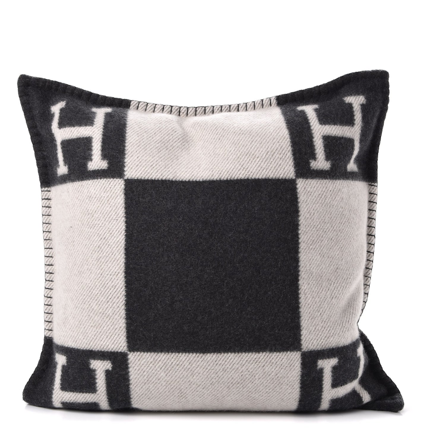 Wool Cashmere Avalon Pillow PM Ecru Gris Fonce