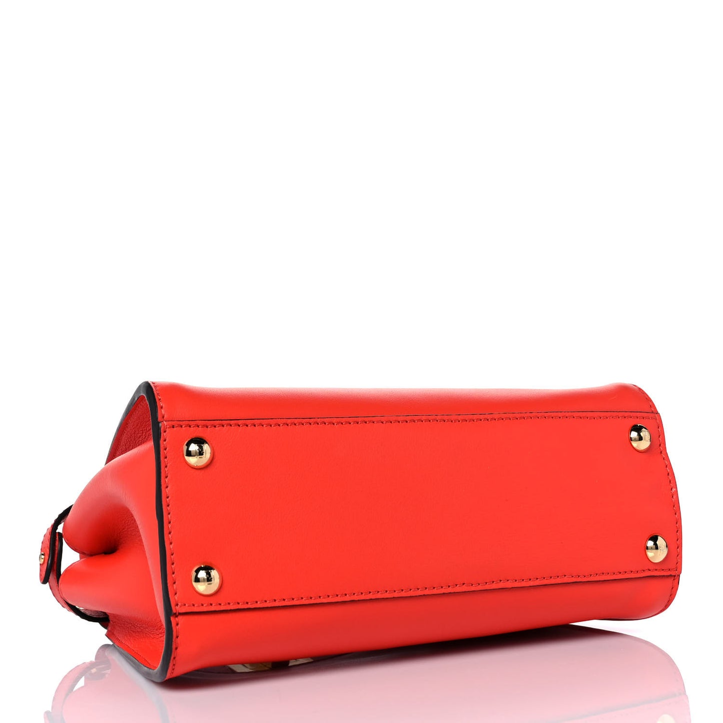 Vitello Seta Suede FF Mini Peekaboo Iconic Satchel Tulipano Miele Moro