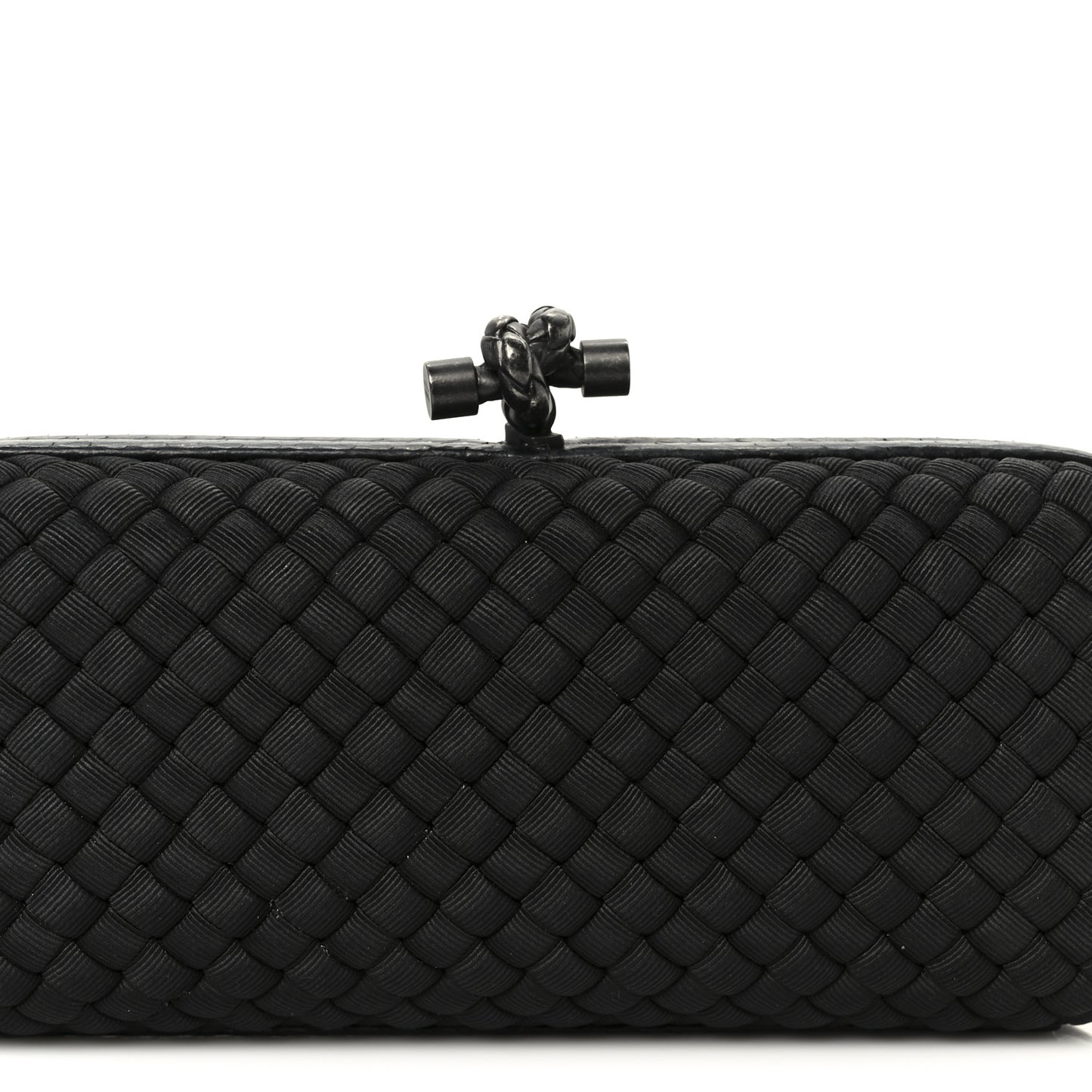 Satin Ayers Intreccio Impero Stretch Knot Clutch Black