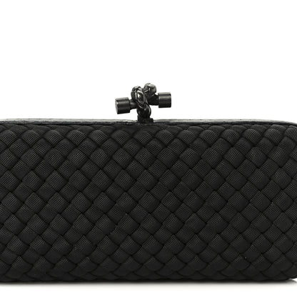 Bottega Veneta Satin Ayers Intreccio Impero Stretch Knot Clutch Black 7 of 7