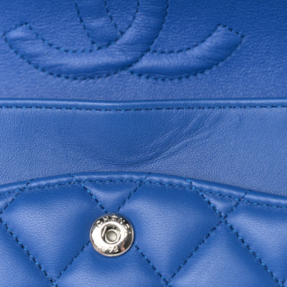 Chanel Lambskin Quilted Medium Double Flap Blue 12 of 14