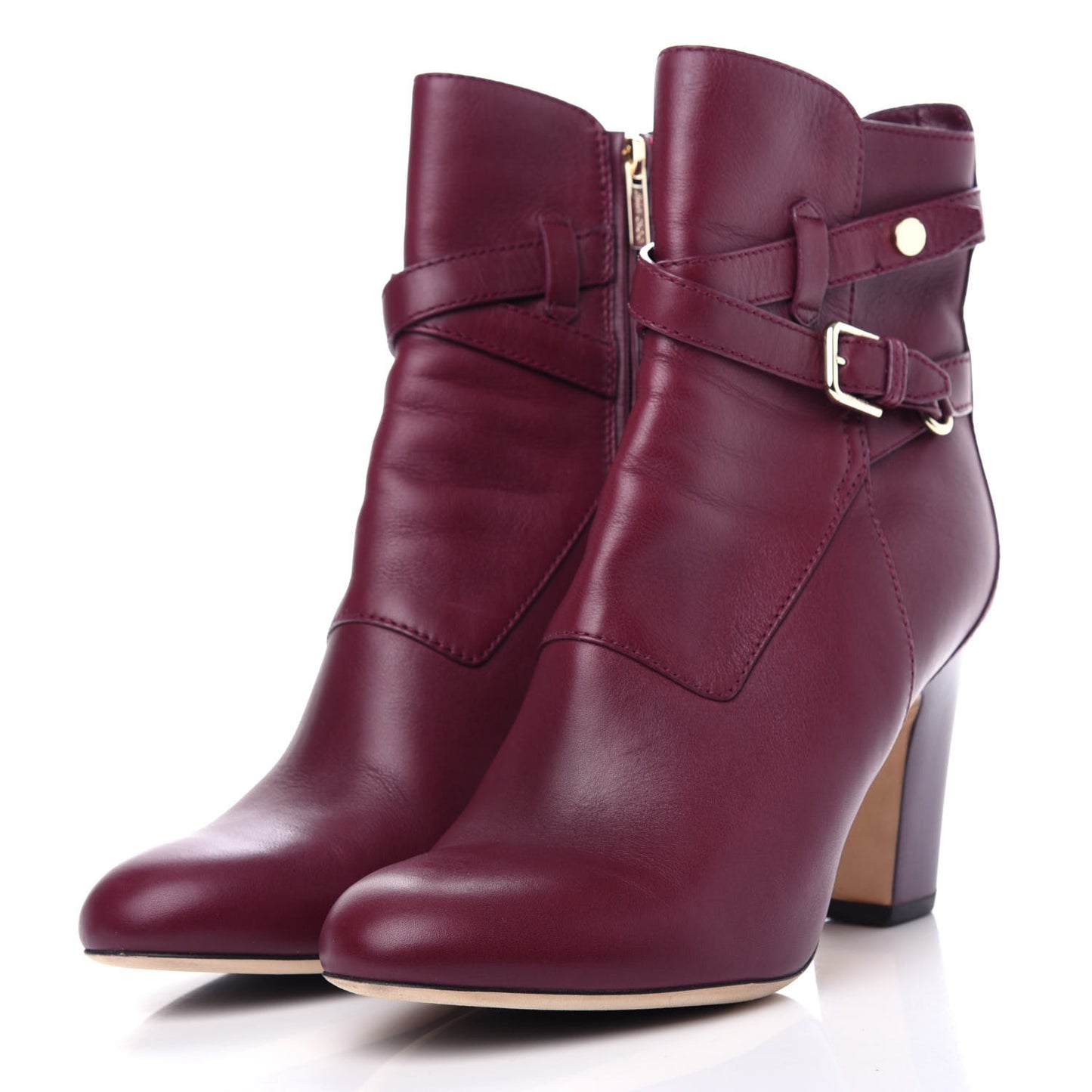 Calfskin Mitchell Buckle Bootie 40 Burgundy