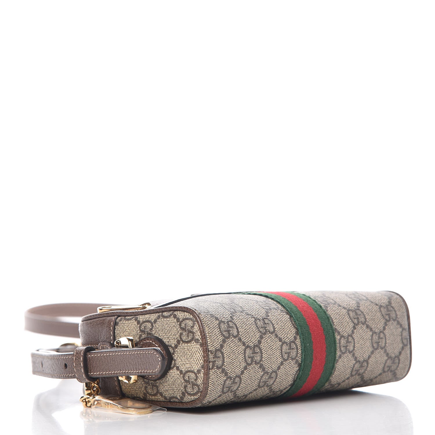 Gucci GG Supreme Monogram Web Mini Ophidia Shoulder Bag Brown 4 of 10