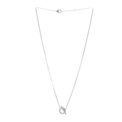 Hermes 18K White Gold Diamond Finesse Pendant Necklace 3 of 6