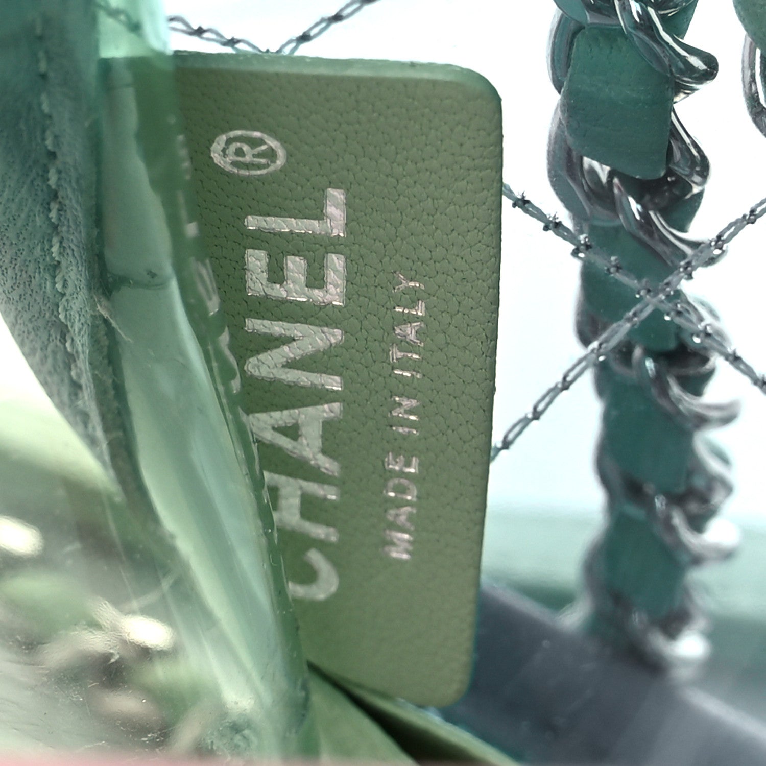 Chanel Lambskin PVC Quilted Medium Coco Splash Flap Blue Green 6 of 13