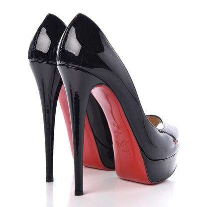 Christian Louboutin Patent Lady Peep 150 Pumps 39 Black 4 of 11