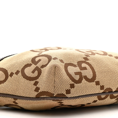 Gucci Monogram Jumbo GG Textured Dollar Calfskin Web Belt Bag Camel Ebony New Acero 9 of 11