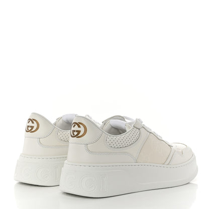 Gucci Calfskin GG Tennis Embossed Perforated Mens Interlocking G 55mm Sneakers 8 Great White 4 of 9