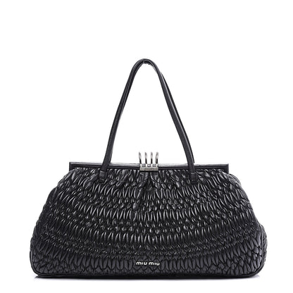 Miu Miu Nappa Matelasse Shoulder Bag Black 1 of 9