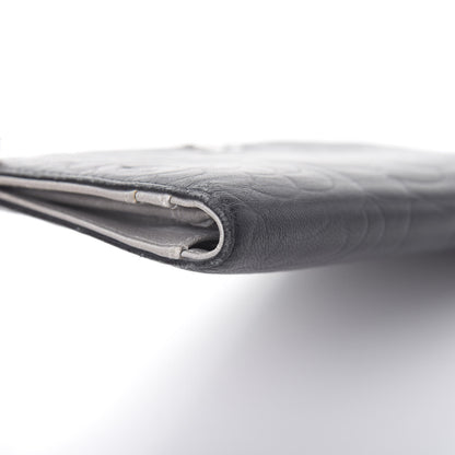 Chanel Lambskin Camellia Embossed Yen Wallet Black 10 of 11