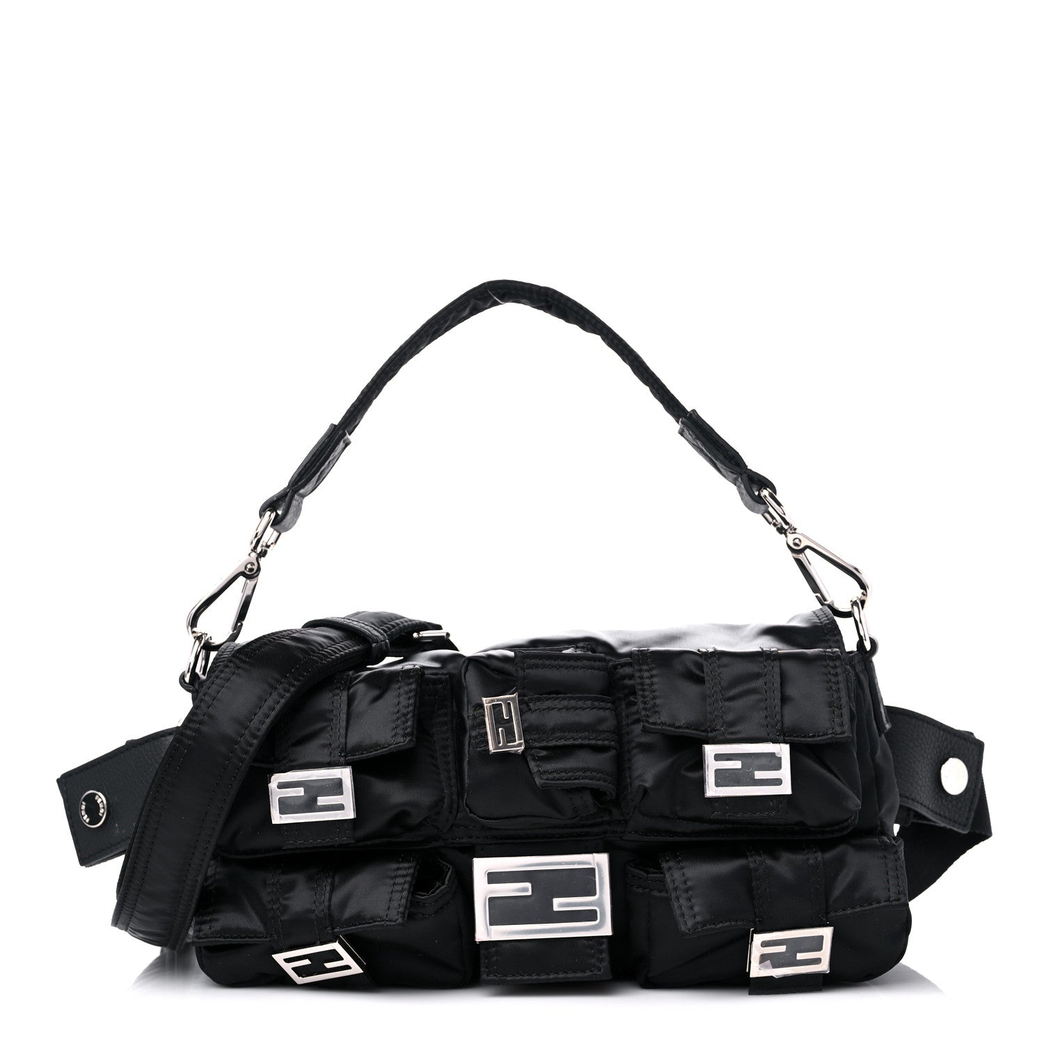 Fendi Econyl Cuoio Romano Multipocket Baguette Black 1 of 9