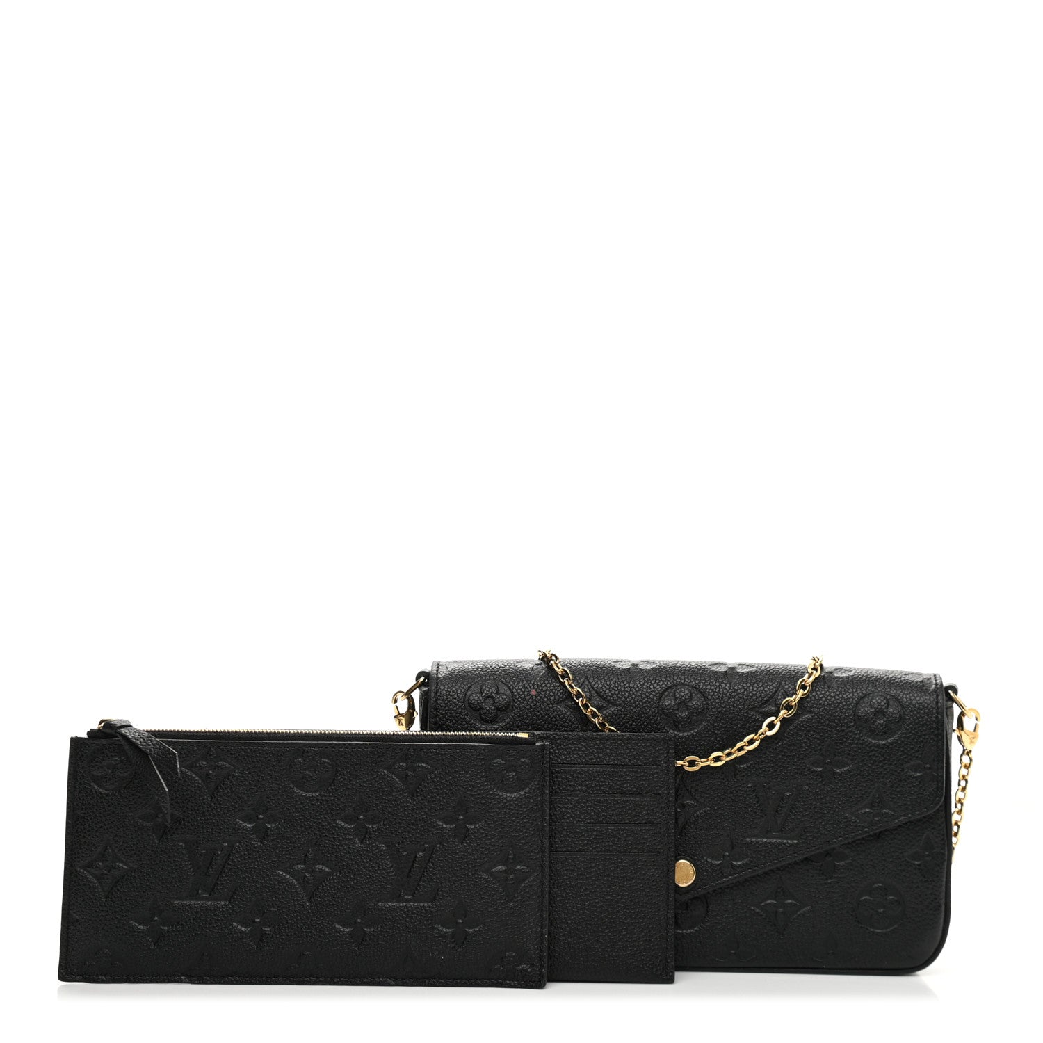 Louis Vuitton Empreinte Pochette Felicie Chain Wallet Black 1 of 12