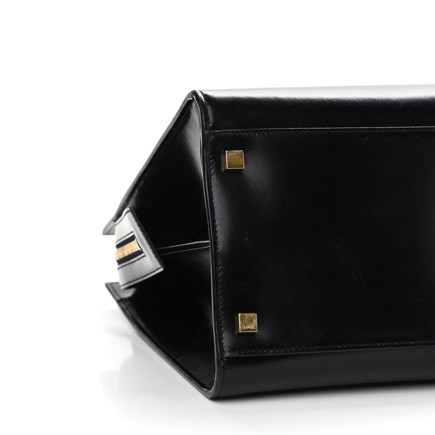 Shiny Calfskin Medium Uptown Tote Black