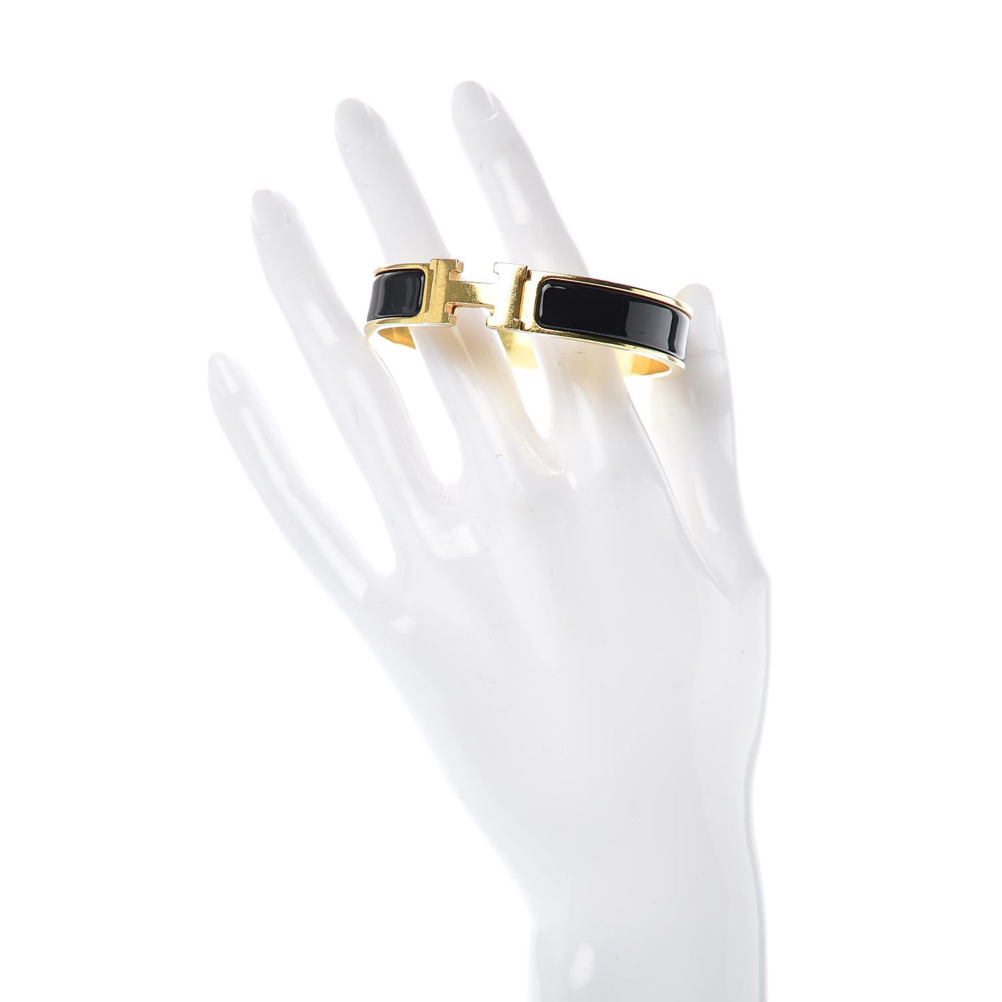 Enamel Narrow Clic Clac H Bracelet PM Black
