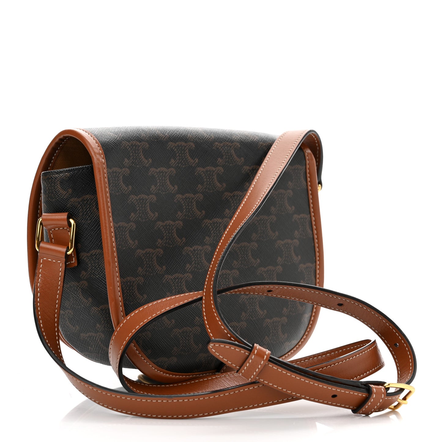 Triomphe Canvas Medium Folco Bag Tan