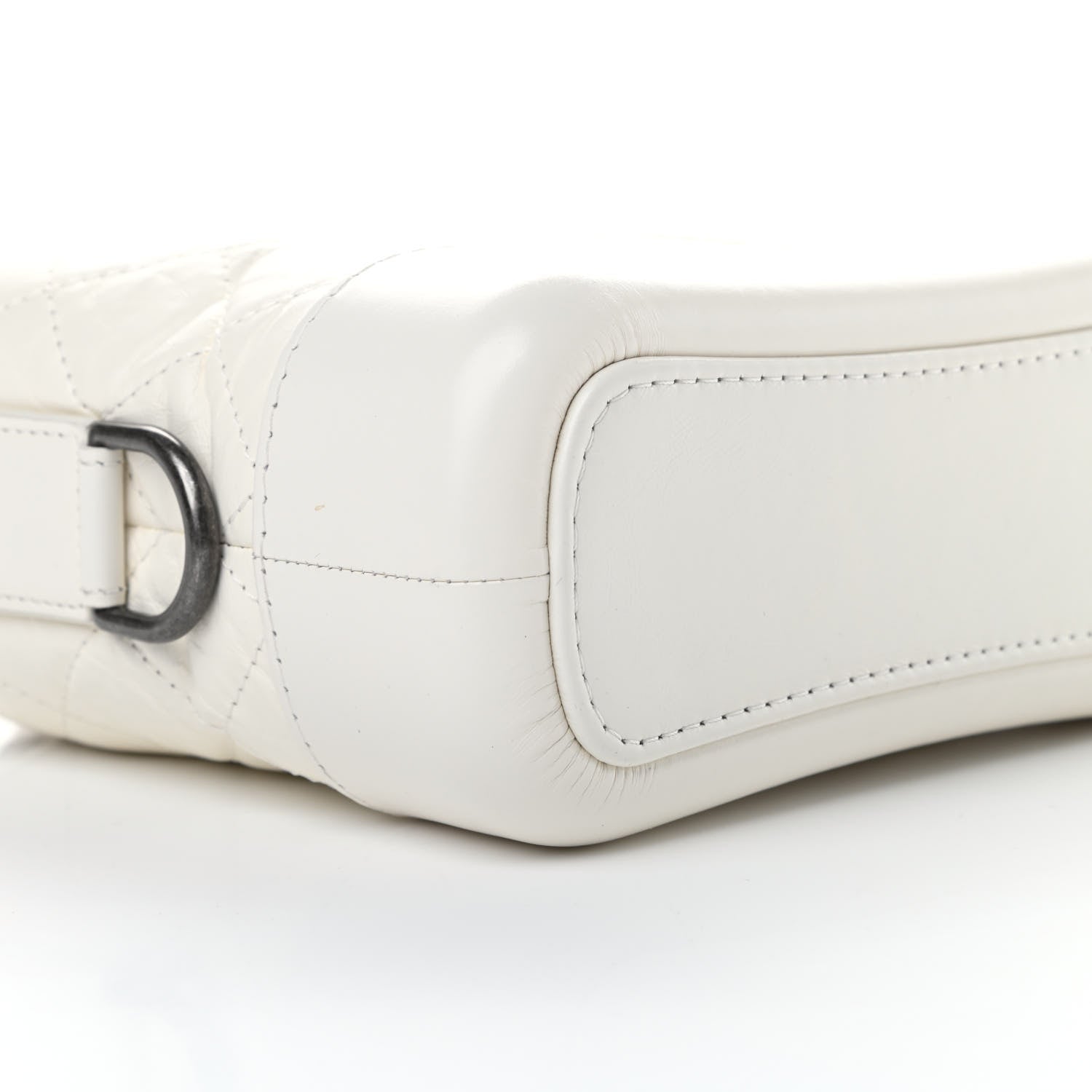 Chanel Aged Calfskin Quilted Small Gabrielle Hobo White 10 of 11