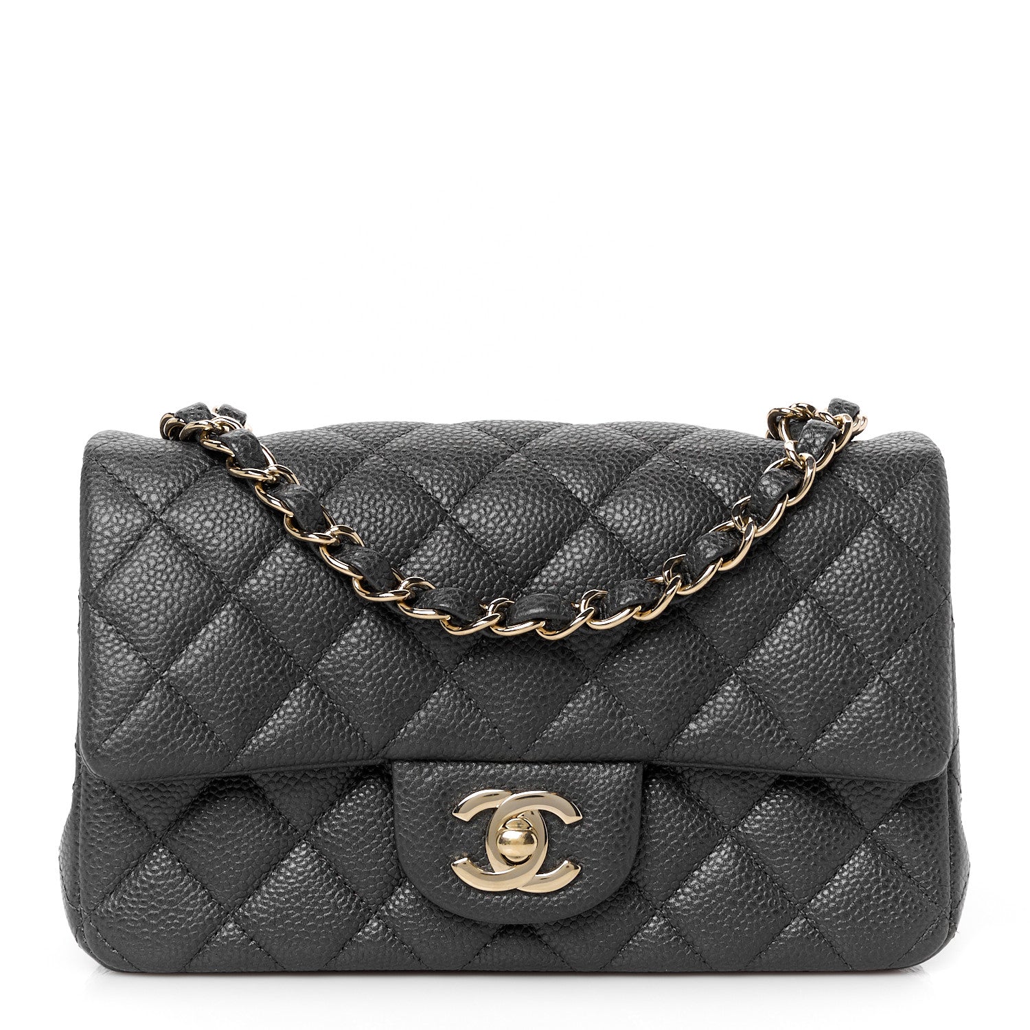 Chanel Iridescent Caviar Quilted Mini Rectangular Flap Charcoal 1 of 11