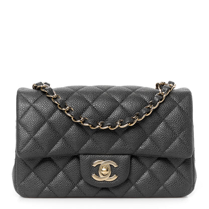 Chanel Iridescent Caviar Quilted Mini Rectangular Flap Charcoal 1 of 11