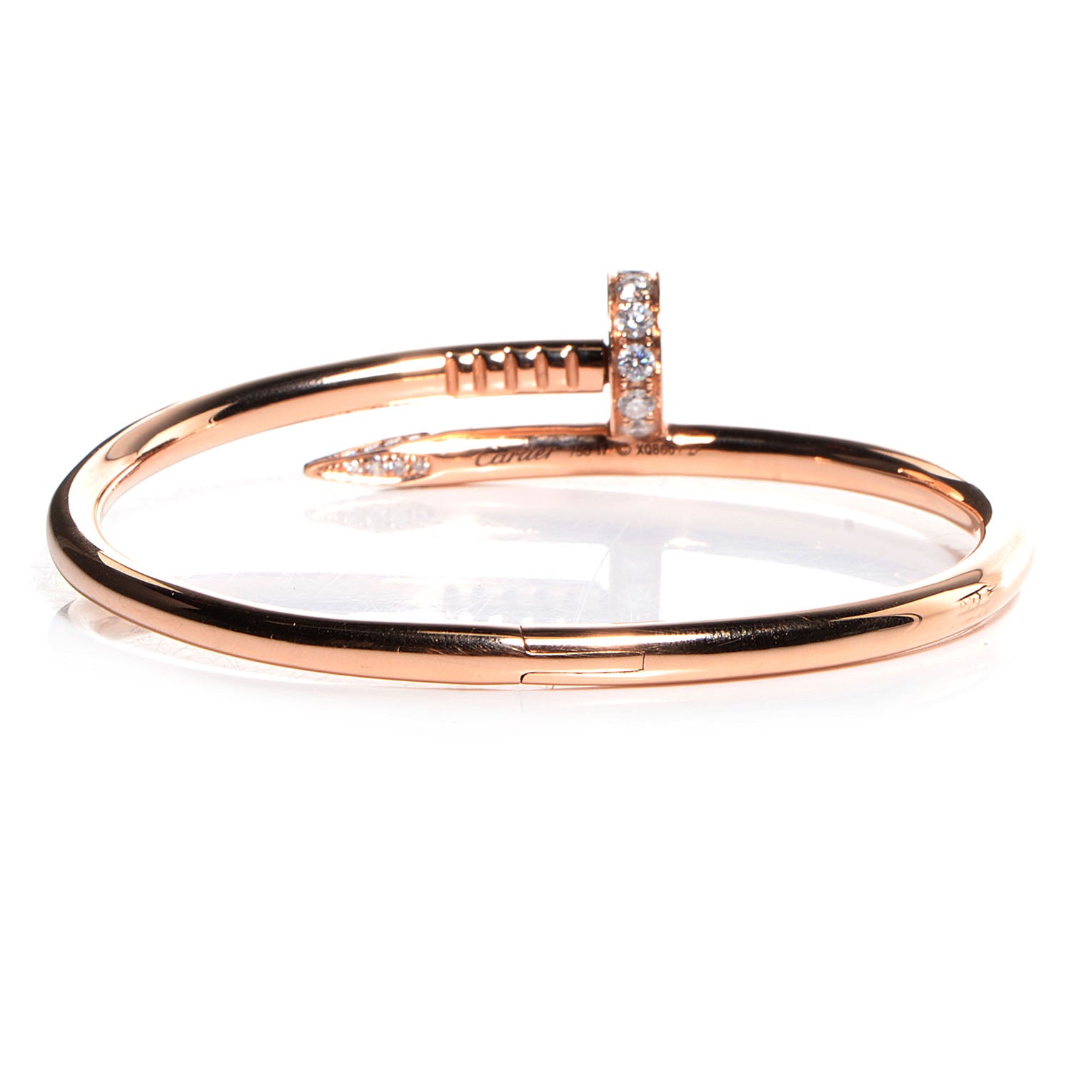 Cartier 18K Pink Gold Diamond Juste Un Clou Bracelet 17 3 of 5