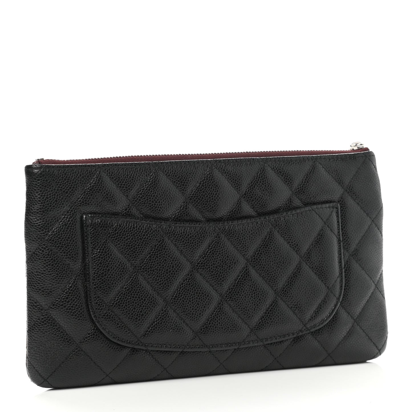 Caviar Quilted Double Zip Cosmetic Case Black