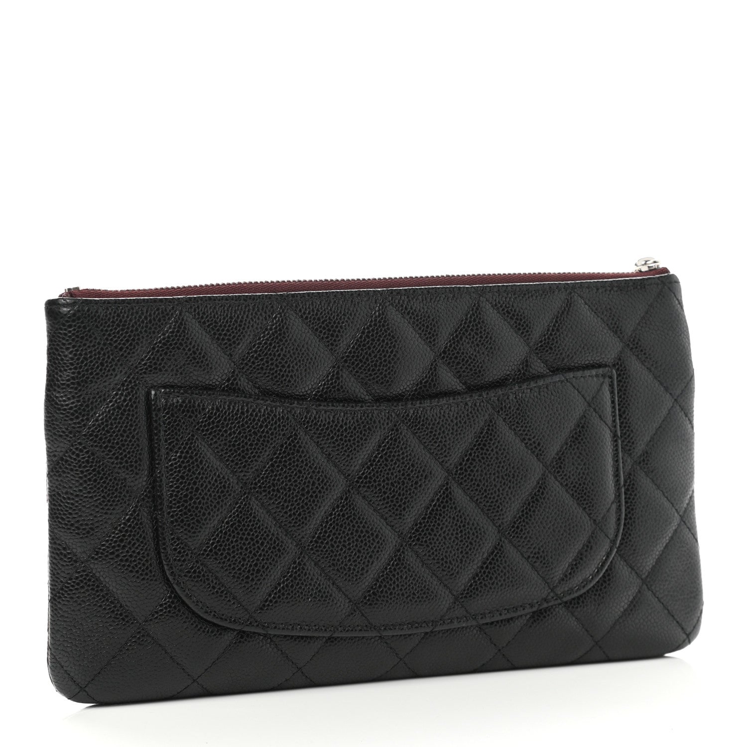 Chanel Caviar Quilted Double Zip Cosmetic Case Black 3 of 9