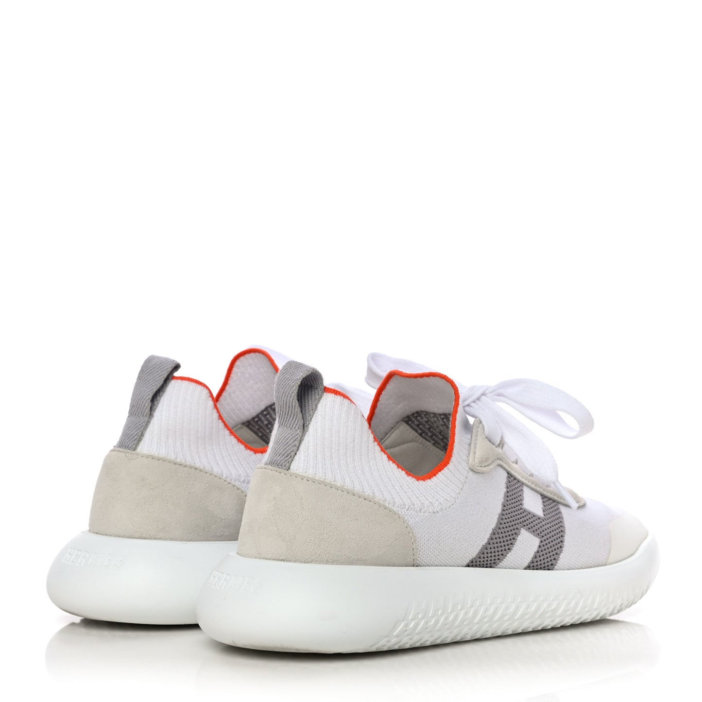 Knit Suede Goatskin Womens Crew Sneakers 36 White Gris