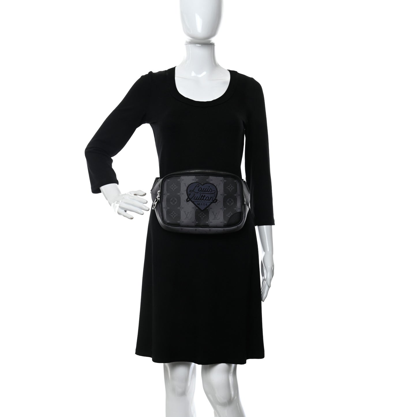 X NIGO Monogram Eclipse Stripes LV Heart Modular Sling Bag