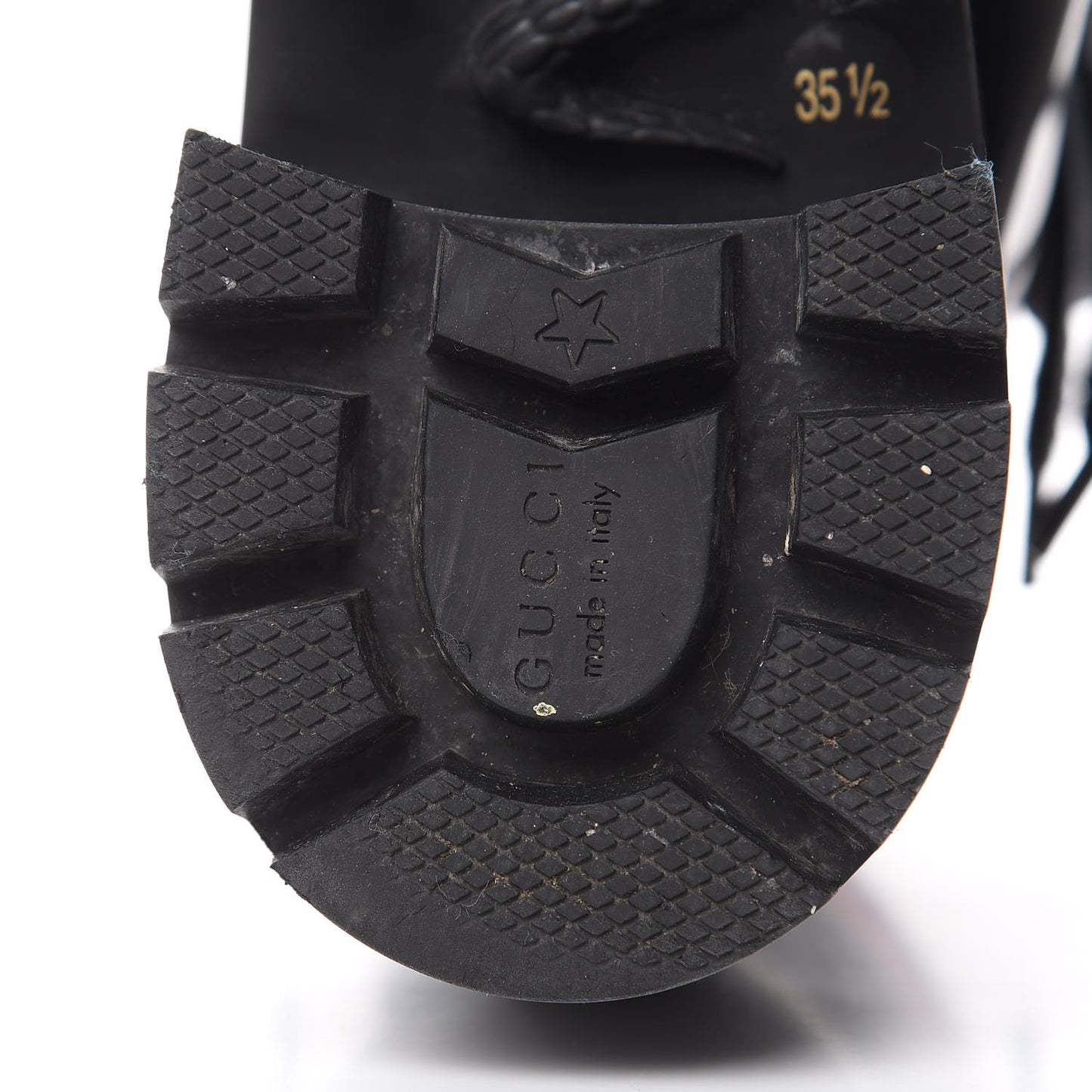 Calfskin Sylvie Web Lace Up Combat Boots Black 35.5 Black
