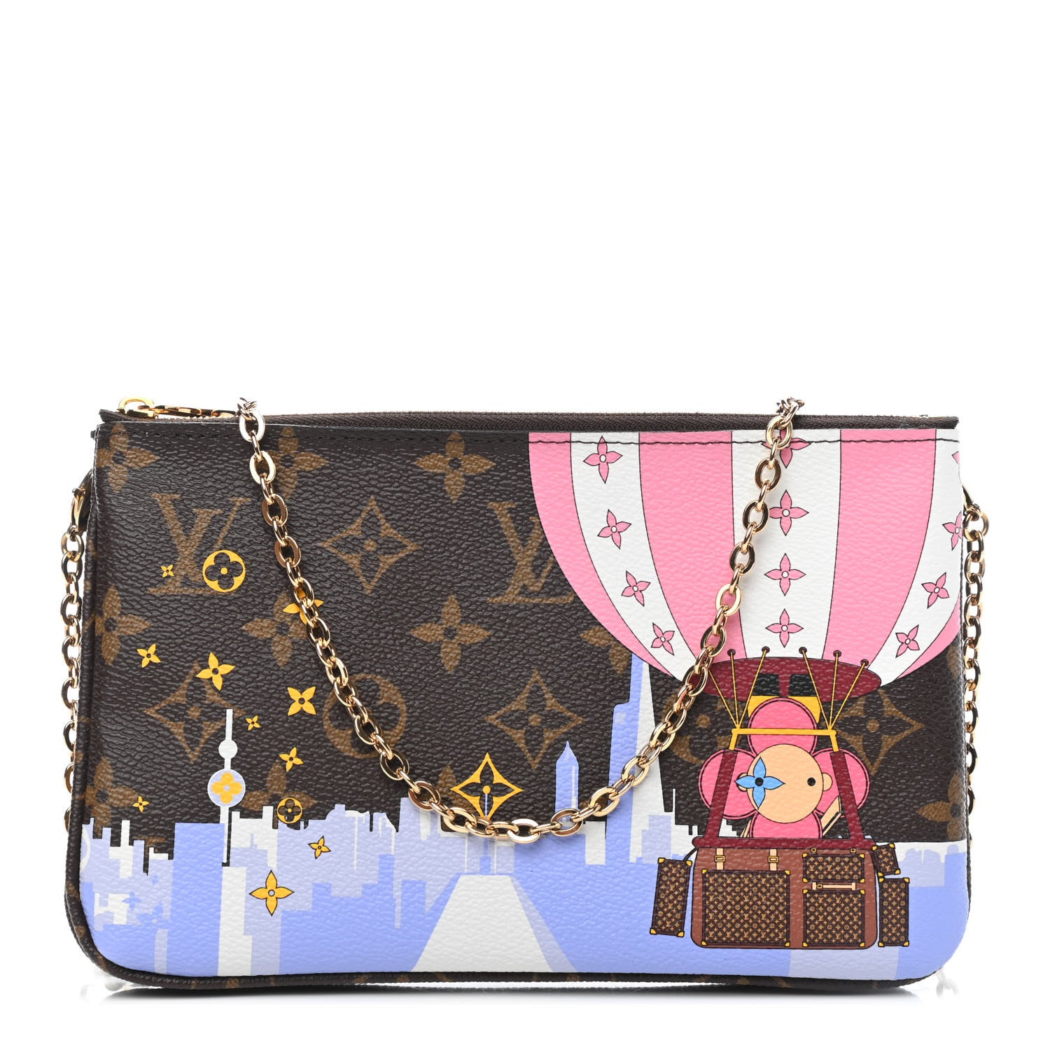Louis Vuitton Monogram 2019 Christmas Animation Double Zip Pochette 1 of 8