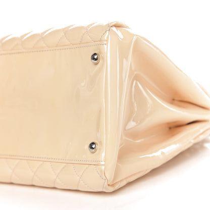 Chanel Patent Quilted Large Just Mademoiselle Bowling Bag Beige 9 of 11