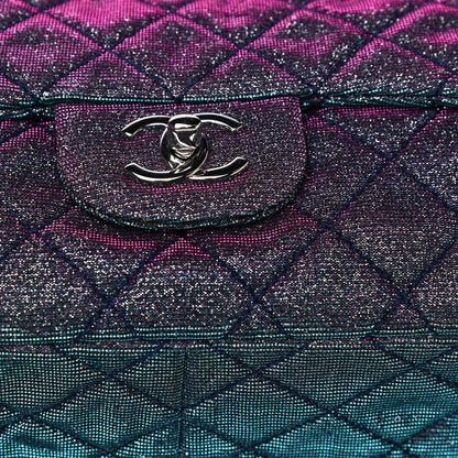 Chanel Iridescent Glitter Fabric Jumbo Single Flap Multicolor 14 of 16