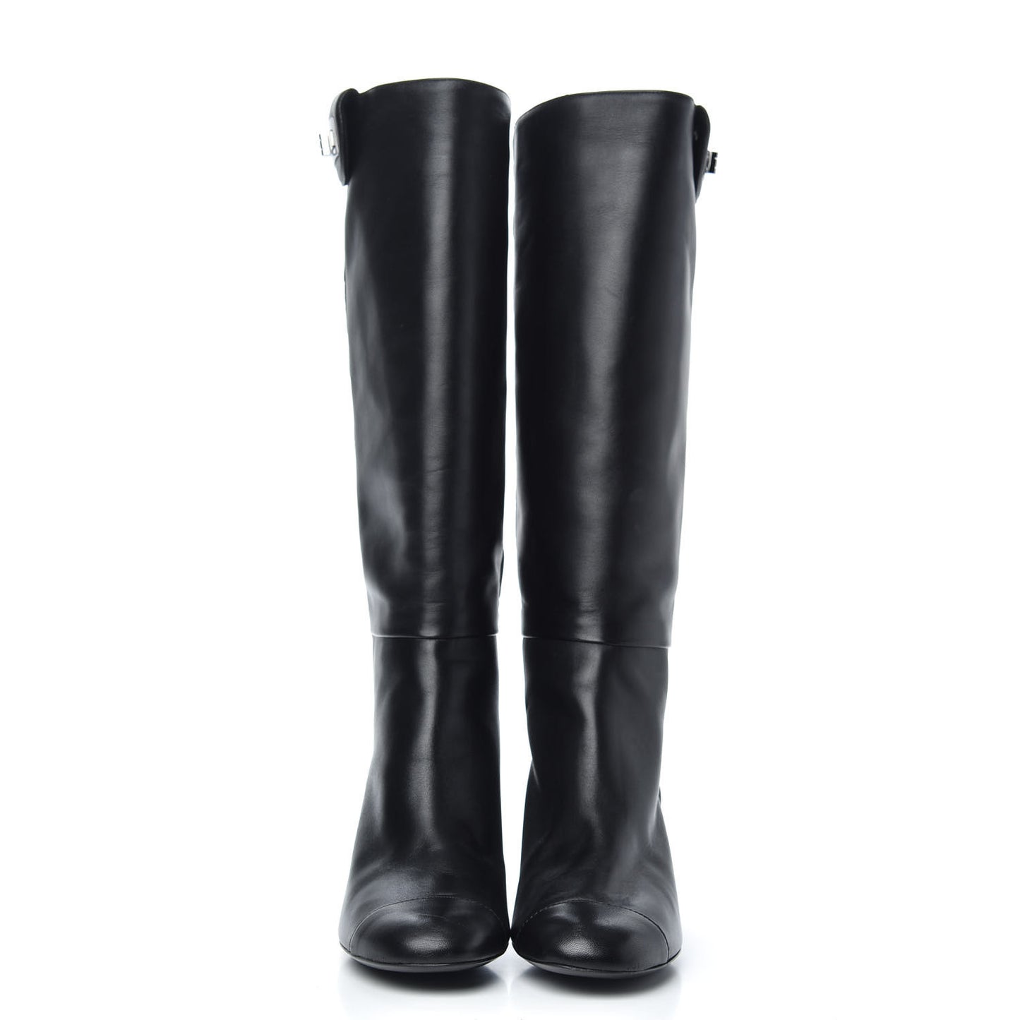 Lambskin Quilted Reissue Knee High Tall Boots 38.5 Black