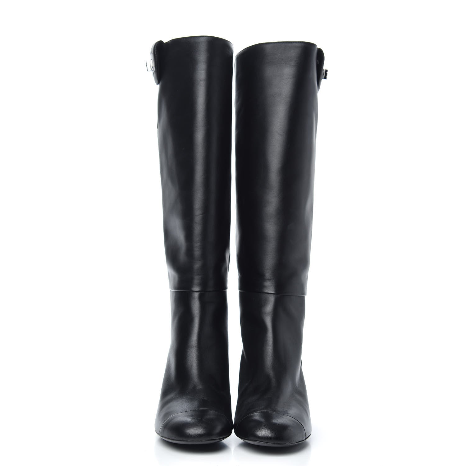 Chanel Lambskin Quilted Reissue Knee High Tall Boots 38.5 Black 2 of 8