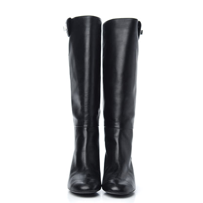 Chanel Lambskin Quilted Reissue Knee High Tall Boots 38.5 Black 2 of 8