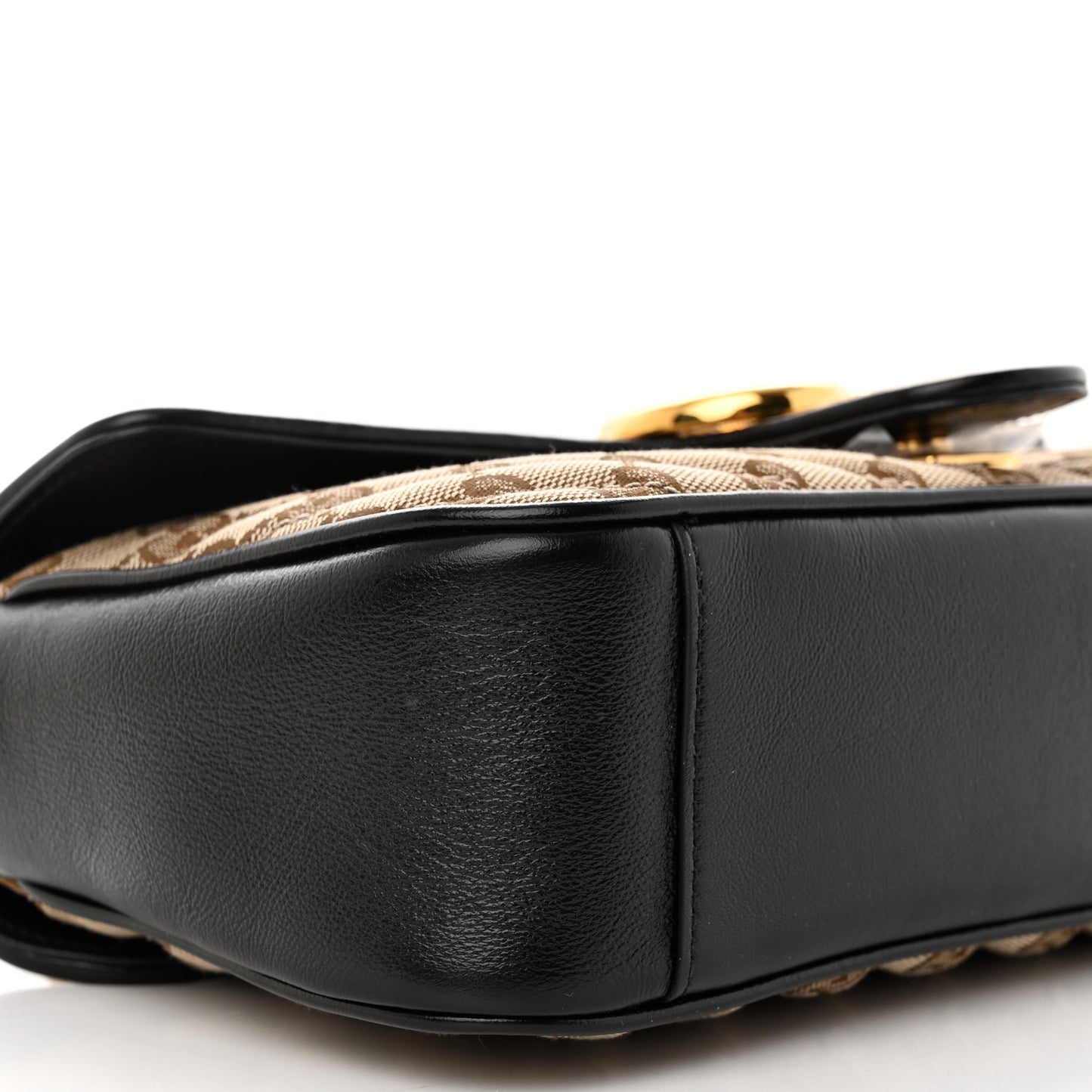 Monogram Matelasse Diagonal Small GG Marmont Shoulder Bag Beige Black