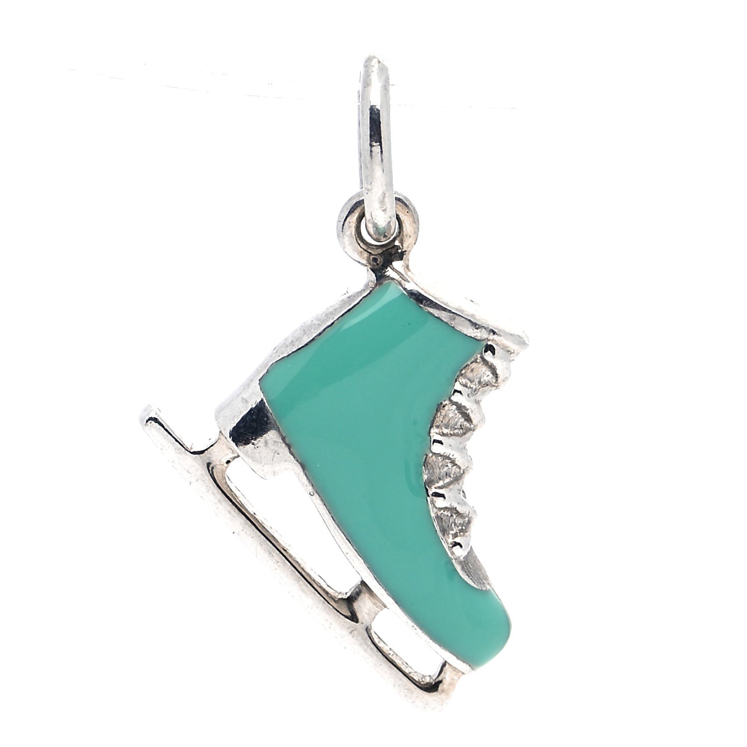 Tiffany Sterling Silver Enamel Ice Skate Charm Blue 3 of 4
