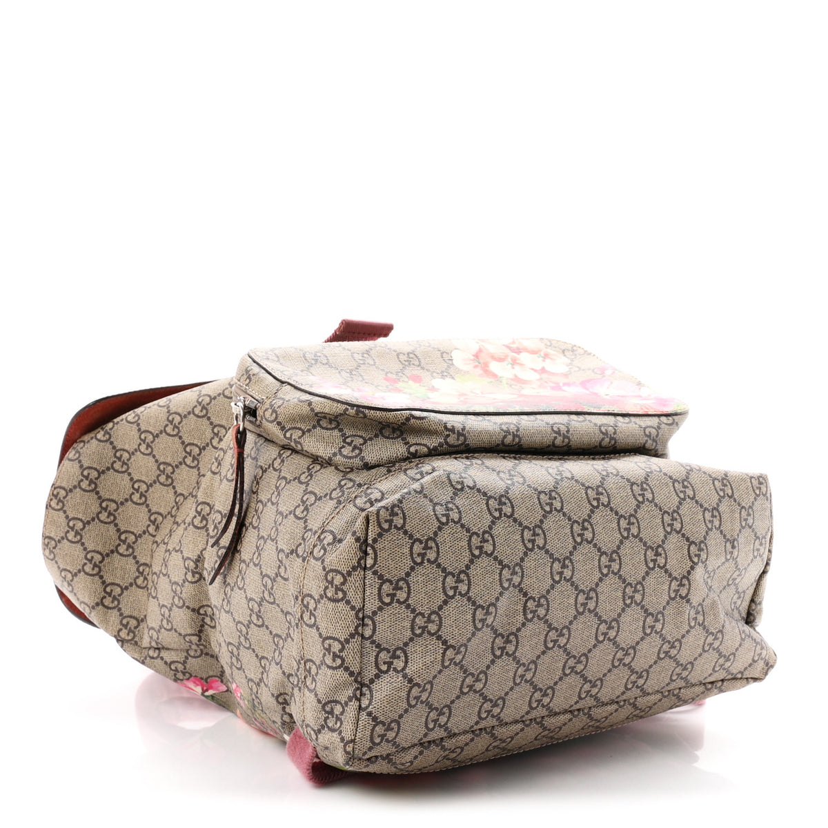 GG Supreme Monogram Blooms Medium Single Buckle Backpack Beige Multicolor Dry Rose