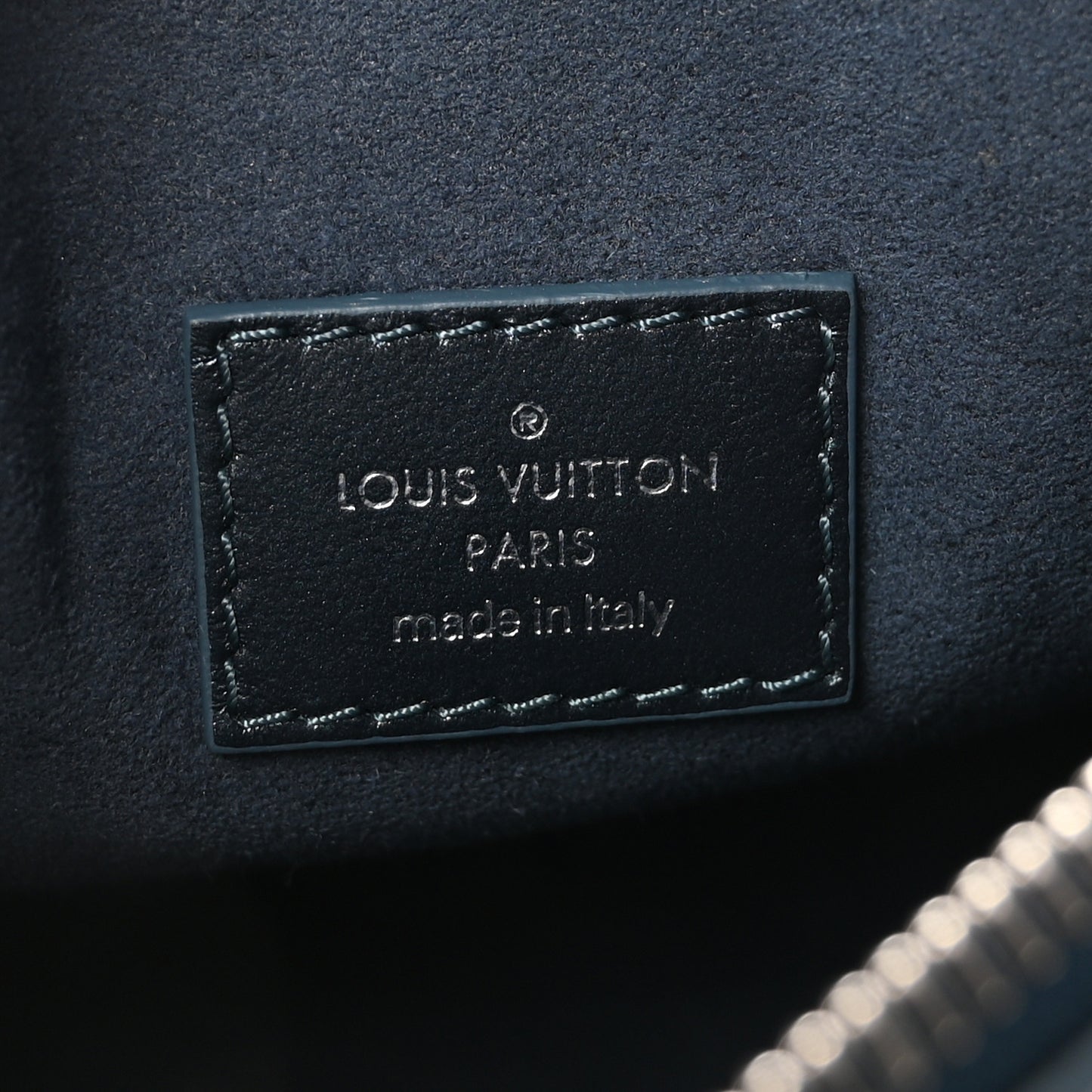 Calfskin Debossed Monogram Side Trunk Moon Bleu