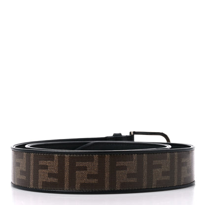 Fendi Glazed Fabric Vitello Century FF 1974 Belt 105 42 Mogano Panna Black 2 of 6