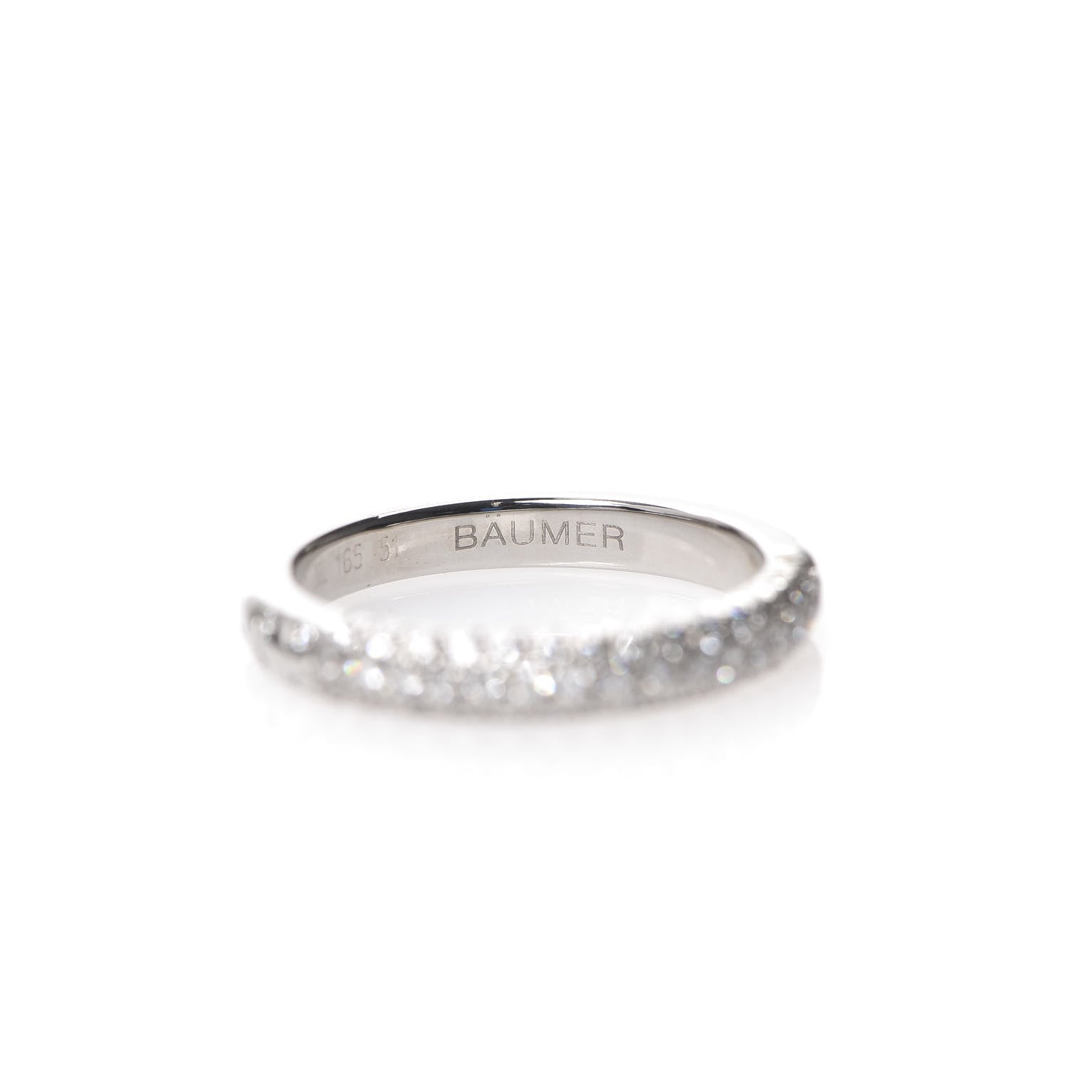 Chanel 18K White Gold Diamond Band Ring 51 5.75 4 of 5
