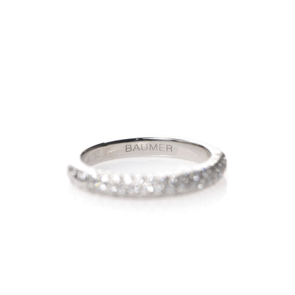 Chanel 18K White Gold Diamond Band Ring 51 5.75 4 of 5