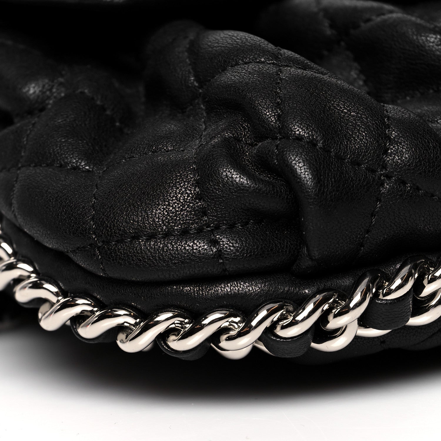 Chanel Washed Lambskin Quilted Mini Chain Around Flap Black 9 of 10